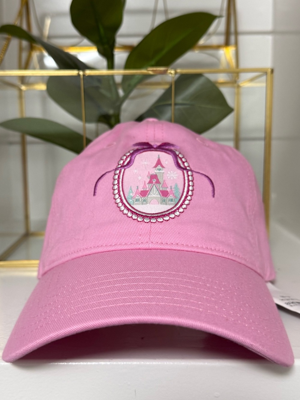 Disney Pink Castle Embroidered Baseball Cap NWT